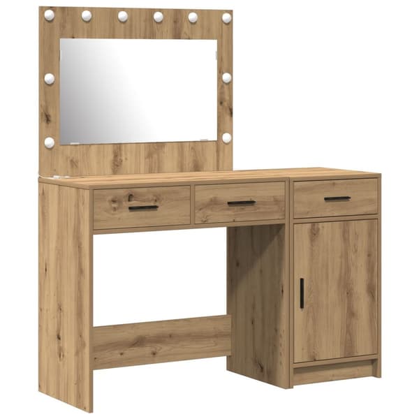 vidaXL Sæt af 2 Artisan eg Konstrueret træ Medium Dressing Table