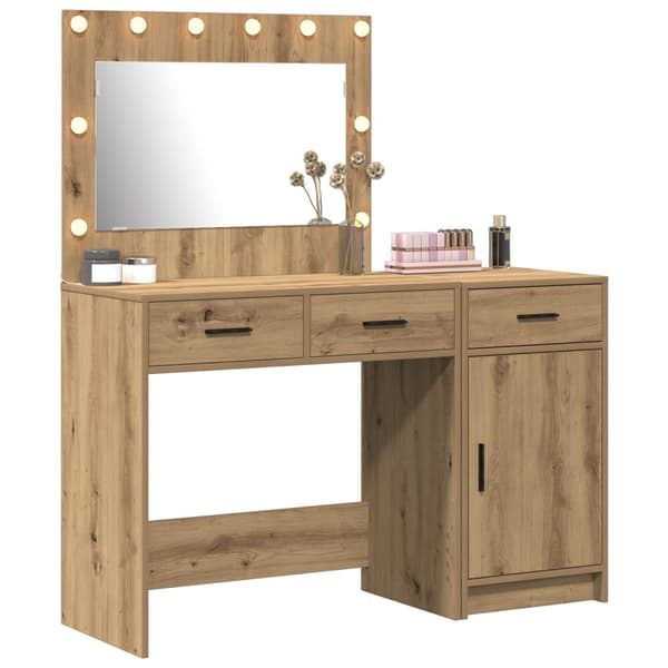 vidaXL Sæt af 2 Artisan eg Konstrueret træ Medium Dressing Table