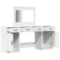 Miniatyrbild 5 av 11: vidaXL Set av 3 Vit MDF, Glas Kompakt Sminkbord Rektangulär