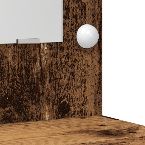 vidaXL 2-delt sminkebordsett med LED i antikk tre og MDF