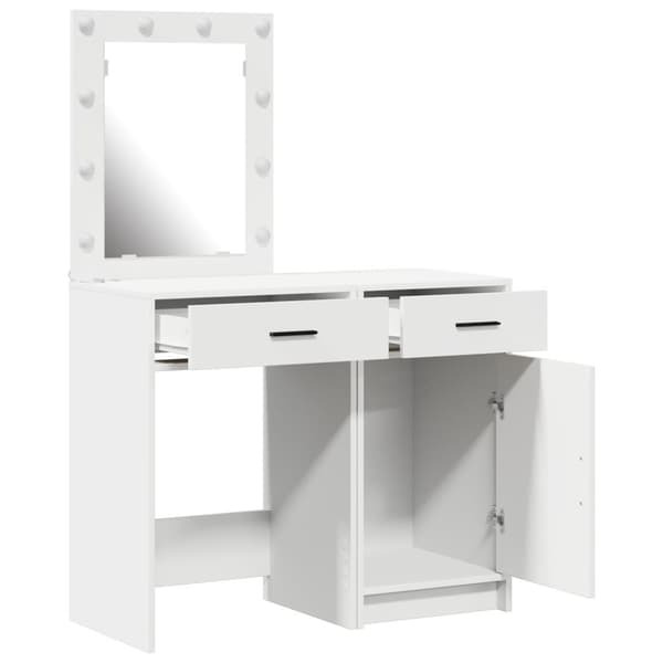 vidaXL Set om 2 Vitt MDF Medium Smyckebord Rektangulär Samtida