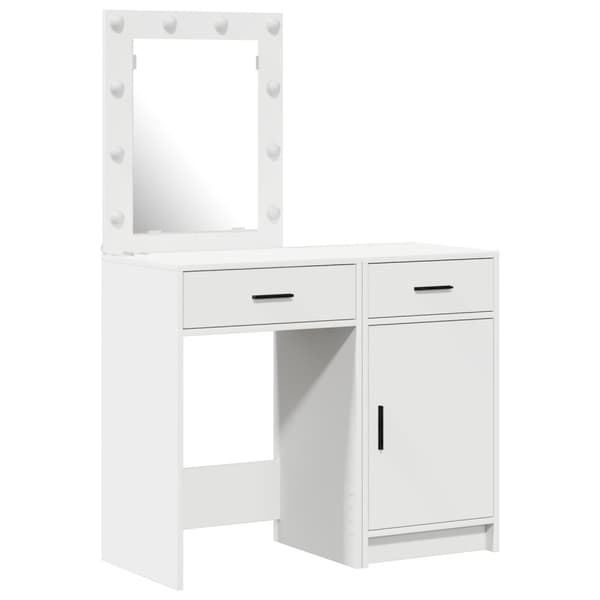 vidaXL Set om 2 Vitt MDF Medium Smyckebord Rektangulär Samtida