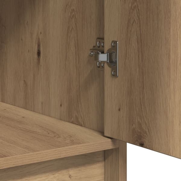 vidaXL Sæt af 3 Artisan egetræ spånplader, glas, metal Standard