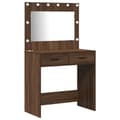 Miniatyrbillede 4 af 11: vidaXL Sæt af 2 Brun egetræ MDF og glas Medium Makeupbord
