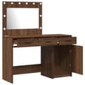 Miniatyrbillede 5 af 11: vidaXL Sæt af 2 Brun egetræ MDF og glas Medium Makeupbord