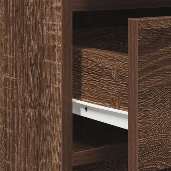 vidaXL Sæt af 2 Brun egetræ MDF og glas Medium Makeupbord
