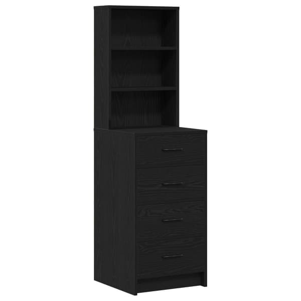 vidaXL Set om 2 Svart ek MDF 40*40.7*135 cm Högskåp Rektangulär