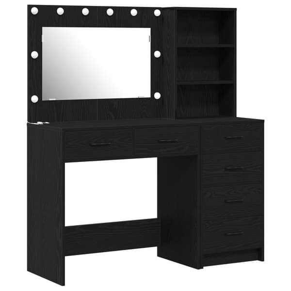 vidaXL Set om 2 Svart ek MDF 40*40.7*135 cm Högskåp Rektangulär