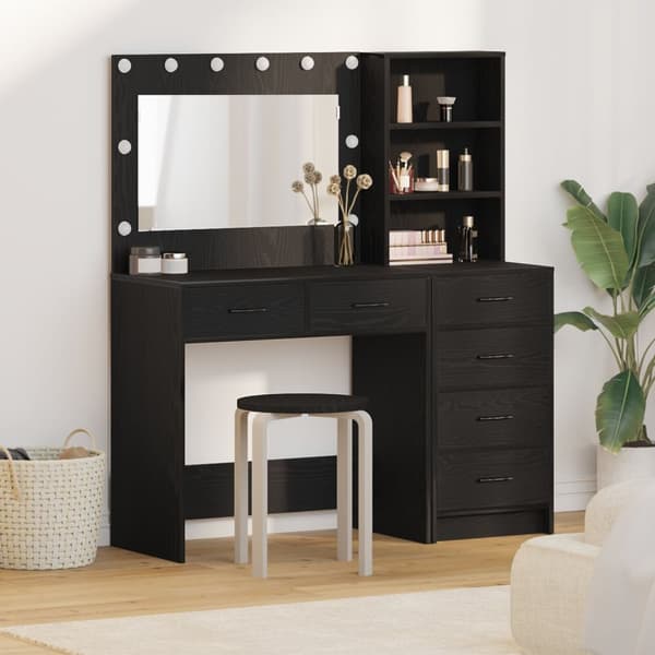 vidaXL Set om 2 Svart ek MDF 40*40.7*135 cm Högskåp Rektangulär