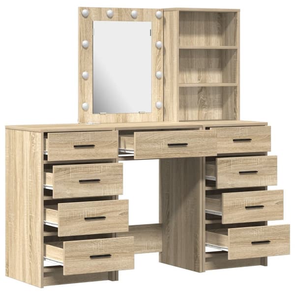 vidaXL Set med 3 Sonoma ek Konstruerat trä 40x40.7x135 cm Förvaring