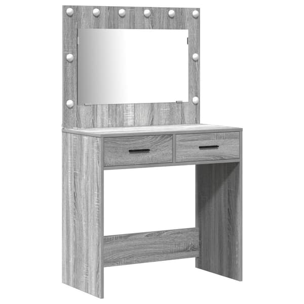 vidaXL Sæt af 3 Grå sonoma Spånplade, MDF Standard Dressing Table