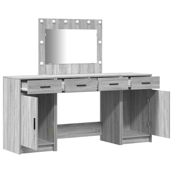 vidaXL Sæt af 3 Grå sonoma Spånplade, MDF Standard Dressing Table