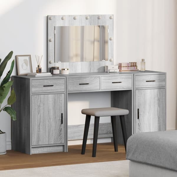 vidaXL Sæt af 3 Grå sonoma Spånplade, MDF Standard Dressing Table