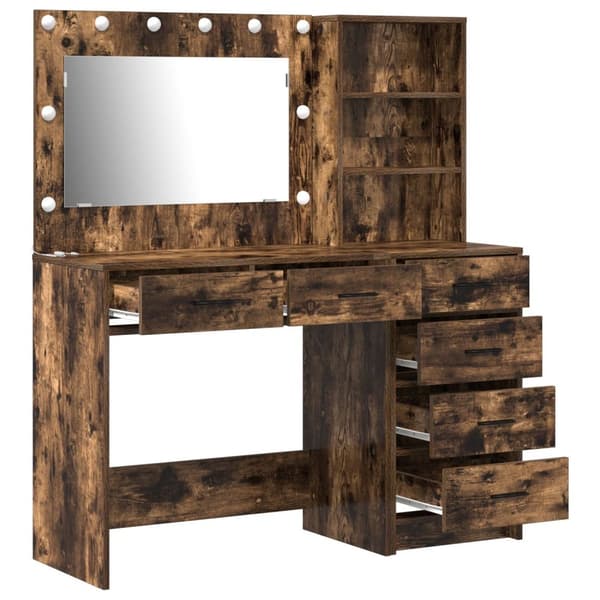 vidaXL Sæt af 2 Røget egetræ Træ 40 x 40.7 x 135 cm Opbevaring