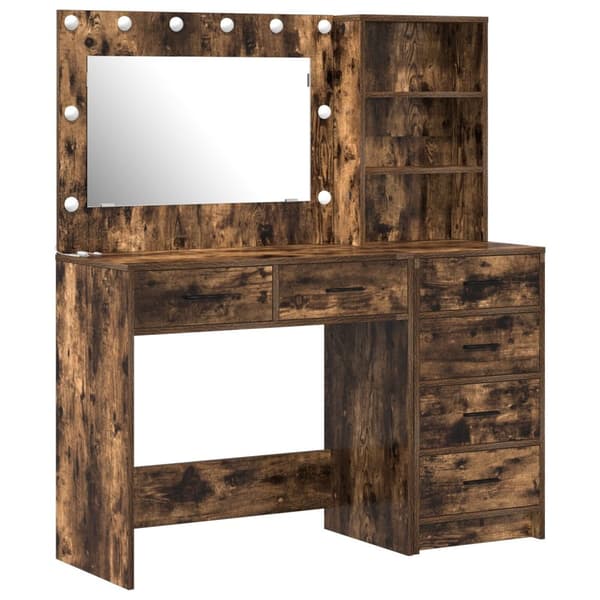 vidaXL Sæt af 2 Røget egetræ Træ 40 x 40.7 x 135 cm Opbevaring
