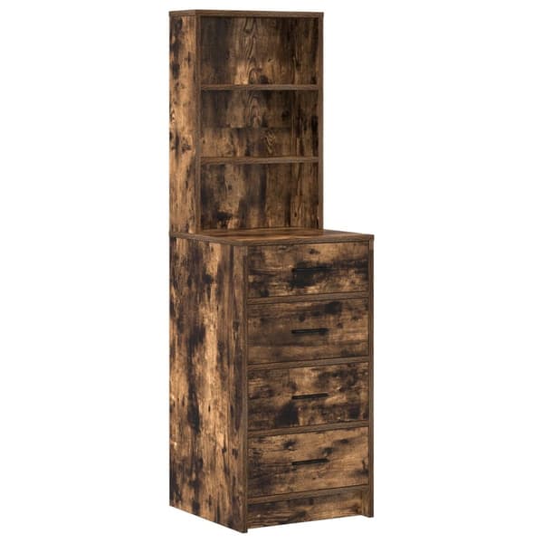 vidaXL Set med 2 Rökt ek Trä 40 x 40.7 x 135 cm Förvaring Högskåp