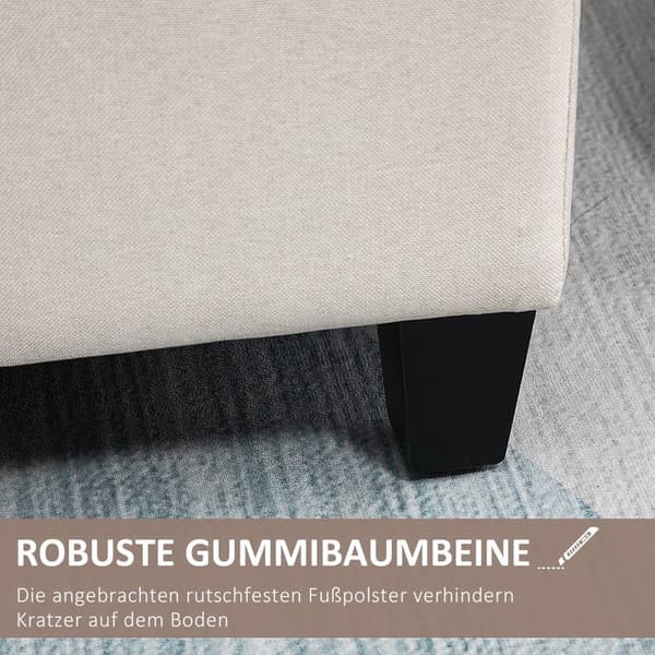 Bänk med förvaring, 100x40x44 cm, Krämvit
