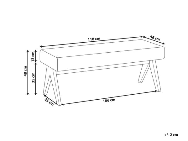 Benk Svart Mørkebrun Bouclé Tre 118 x 46 x 48 cm Moderne design Sittebenk Entré Soverom