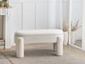 Miniatyrbilde 5 av 11: Oppbevaringsbenk for Soverom Off-White Polyester Boucle Polstring Moderne Design Solid Farge Stue Møbler