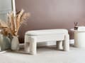 Miniatyrbilde 2 av 11: Oppbevaringsbenk for Soverom Off-White Polyester Boucle Polstring Moderne Design Solid Farge Stue Møbler