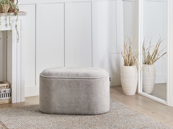 Oppbevaringsbenk for Soverom Grå Chenille Polyester Polstring Moderne Design Solid Farge Stue Møbler