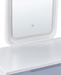 Miniatyrbillede 9 af 10: Toiletbord med 2 skuffer, spejl og LED-skammel, hvidgrå DIEPPE Lumarko!