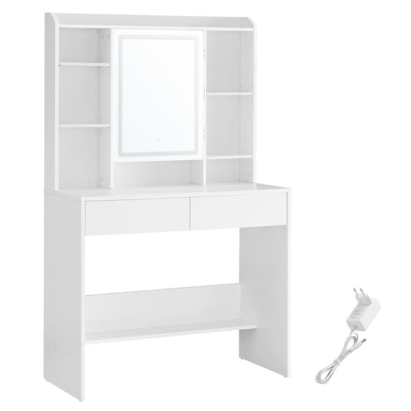 LED-sminkebord, 3 farver med justerbar lysstyrke