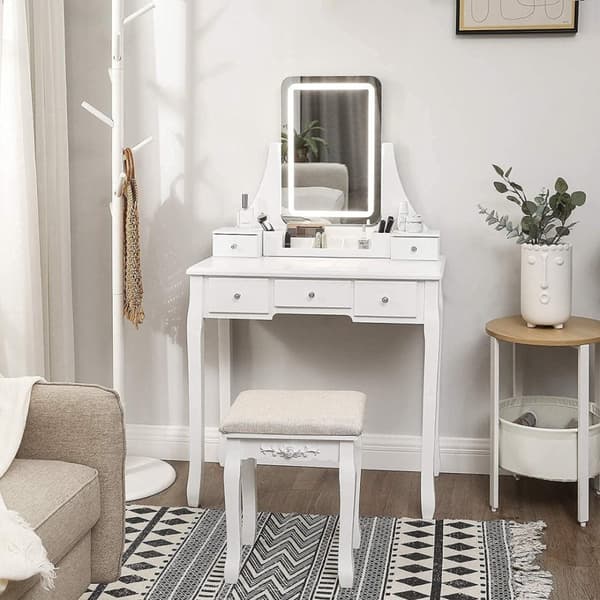 Toiletbord med LED-belysning i 3 farver, Toiletbord med LED-belysning i 3 farver