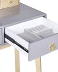 Miniatyrbillede 9 af 10: Toiletbord med spejl og skammel FEDRY LED Grå Lumarko!