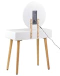 Miniatyrbillede 9 af 10: Toiletbord med spejl og skammel JOSSELIN LED Hvid Lumarko!