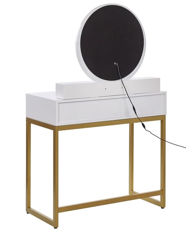 Toiletbord med spejl og skammel AUXON LED Hvid Lumarko!