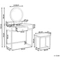 Miniatyrbillede 10 af 10: Toiletbord med spejl og skammel AUXON LED Hvid Lumarko!