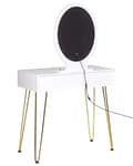Miniatyrbillede 6 af 10: Toiletbord med spejl og skammel CAEN LED Hvid Lumarko!