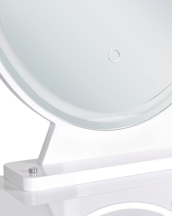 Toiletbord med spejl og skammel CAEN LED Hvid Lumarko!
