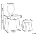 Miniatyrbillede 10 af 10: Toiletbord med spejl og skammel CAEN LED Hvid Lumarko!