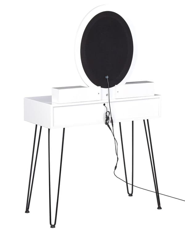 Toiletbord med spejl og skammel SOYE LED Hvid Lumarko!