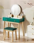 Miniatyrbillede 2 af 10: Toiletbord med spejl og skammel FEDRY LED Emerald Lumarko!