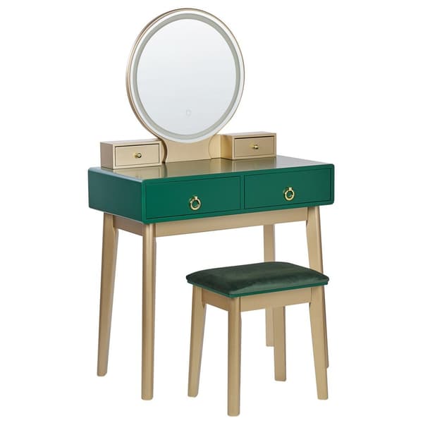 Toiletbord med spejl og skammel FEDRY LED Emerald Lumarko!