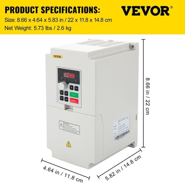 Taajuusmuuttaja 2,2/3/4/7,5 kW - Siniaalto PWM, digitaalinäyttö ja hiljainen toiminta, suuri voimahetki