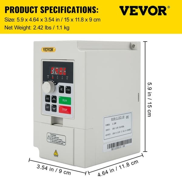 Muuttuva taajuusohjain 2,2/3/4/7,5 kW - Siniaalto PWN, digitaalinen näyttö ja hiljainen käyttö, suuri voiman hetki