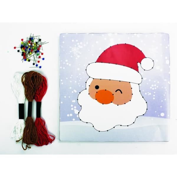 Stringkonst - MegaCrea - Jultomte - 21 x 21 x 1 cm - Inkluderade tillbehör - DIY