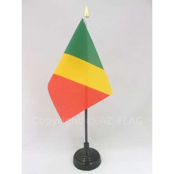 Republiken Kongo Bordsflagga 15x10cm - kongolesisk guldspets