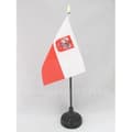 Miniatyrbild 1 av 2: Polen Bordsflagga med örn 15x10cm - polsk guldspets