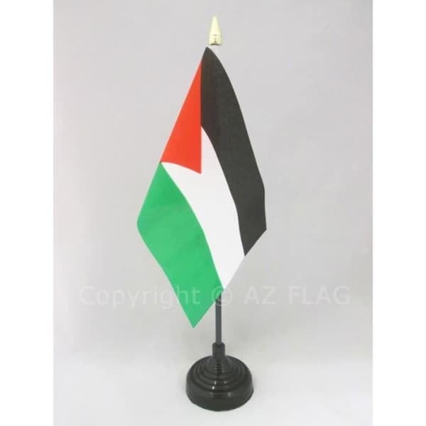 Bordflagga Palestina 15x10cm - palestinsk med guldkant