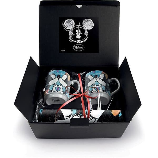 Presentask - MICKEY - Love Sweet Love - 2 Mug 350ml - Bordstablett - Blå