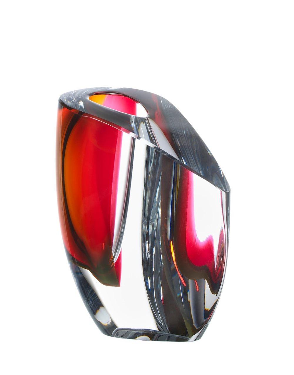 Mirage Harmaa/Punainen Vaasi 15,5 cm