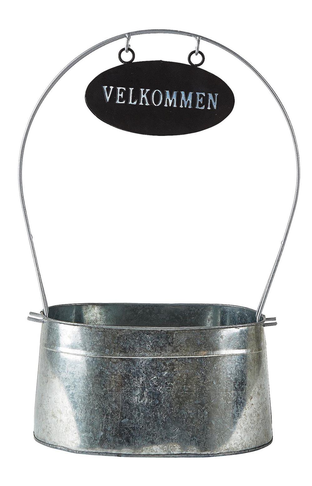Kukkaruukku Zink Harmaa musta H 43,5cm L 24cm B 17,5cm