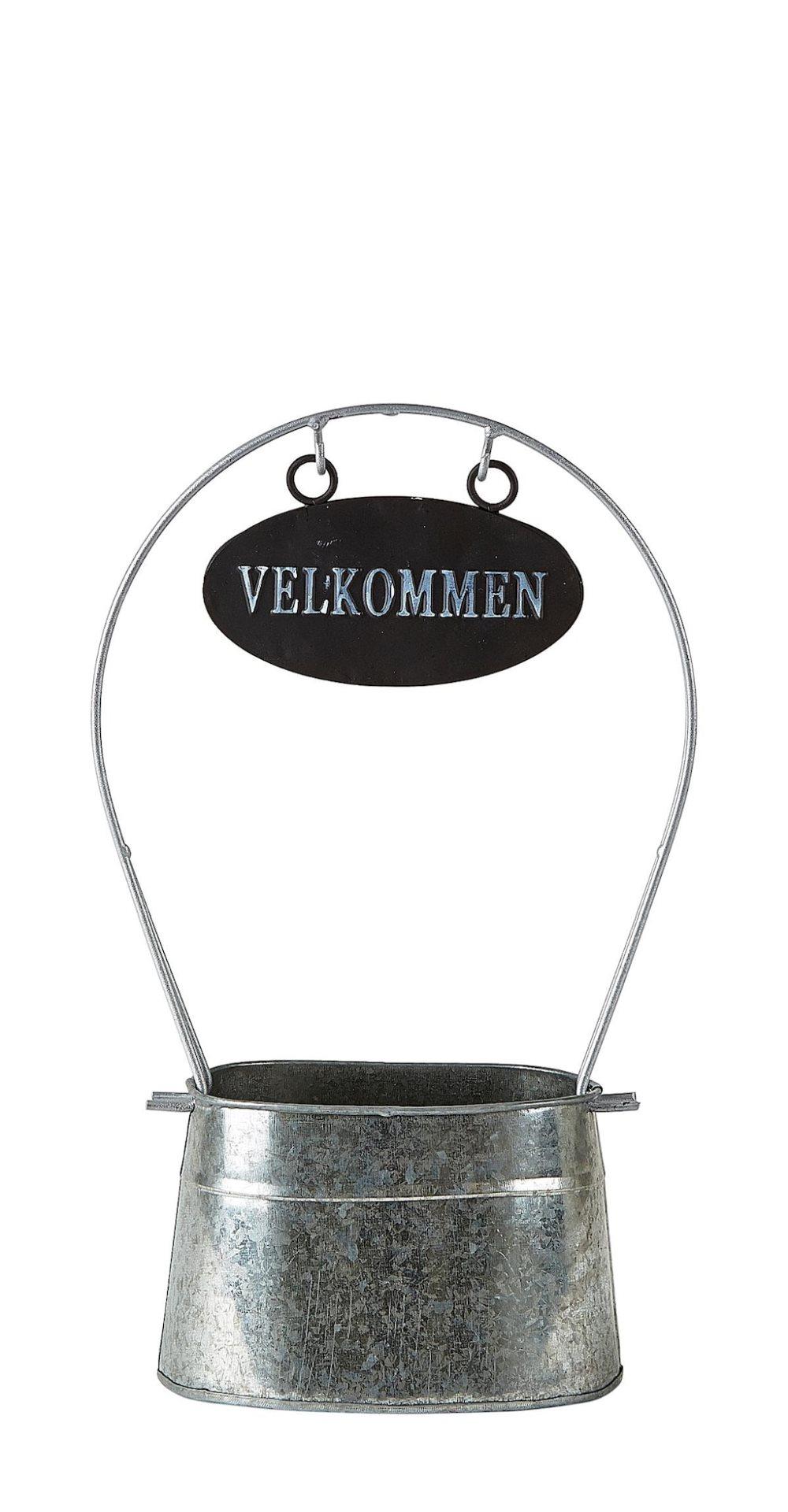 Kukkaruukku Zink Harmaa musta H 32cm L 14cm B 10cm