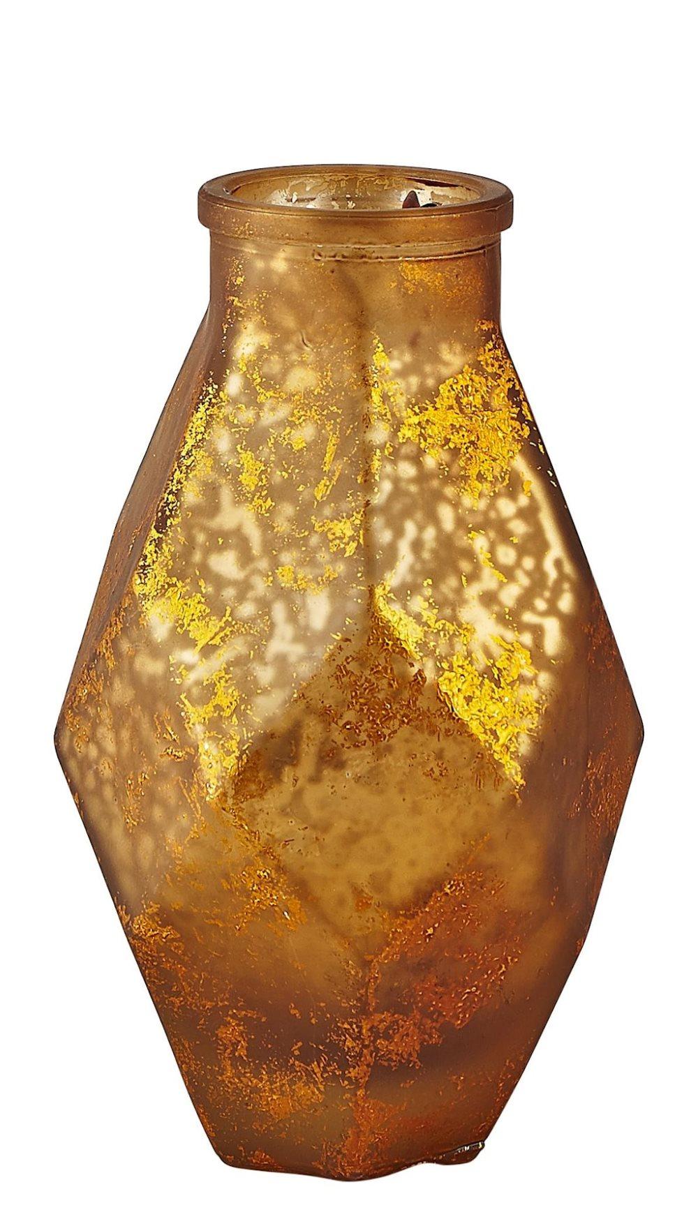 Vaasi lasi Amber Metalliic H 16cm L 9cm B 9cm