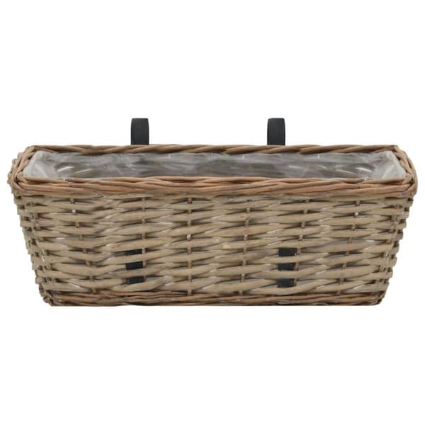 vidaXL Plantekasser for balkong 2 stk flettekurv med PE-fôring 40 cm